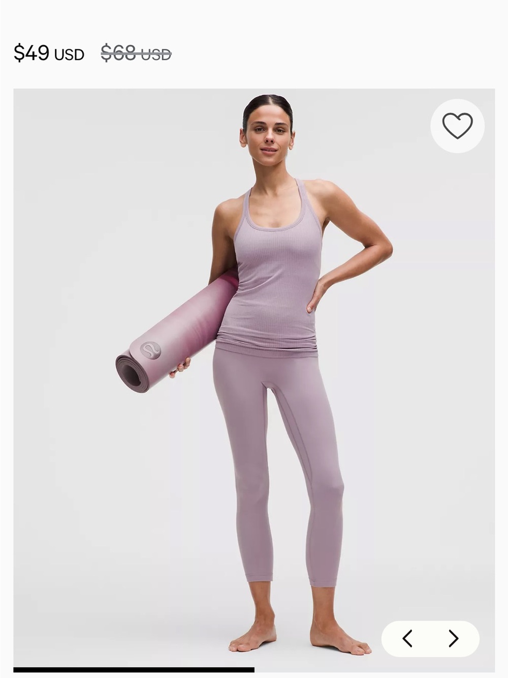 NWOT Lululemon Ebb To Steet Tank Size 8 Lilac Purple - Picture 4 of 11